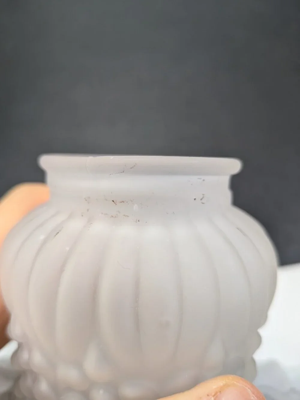 Frosted Glass Beaded Hobnail Tulip Light Shade Replacement Ruffled Edge